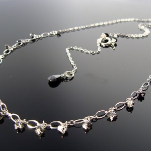 Black Raw Diamond Necklace · Genuine Rough Uncut Diamond · 925 Sterling Silver · April Birthstone · Dainty Gift for Her