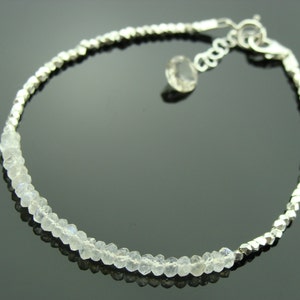 Regenboogmaansteenarmband · 925 sterlingzilver · Sierlijke edelsteensieraden · Geboortesteen juni, cadeau voor haar