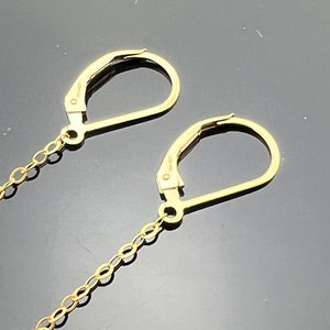 Pu&ograve; includere: Un paio di orecchini dorati con un design a catena. Gli orecchini hanno una chiusura a gancio.