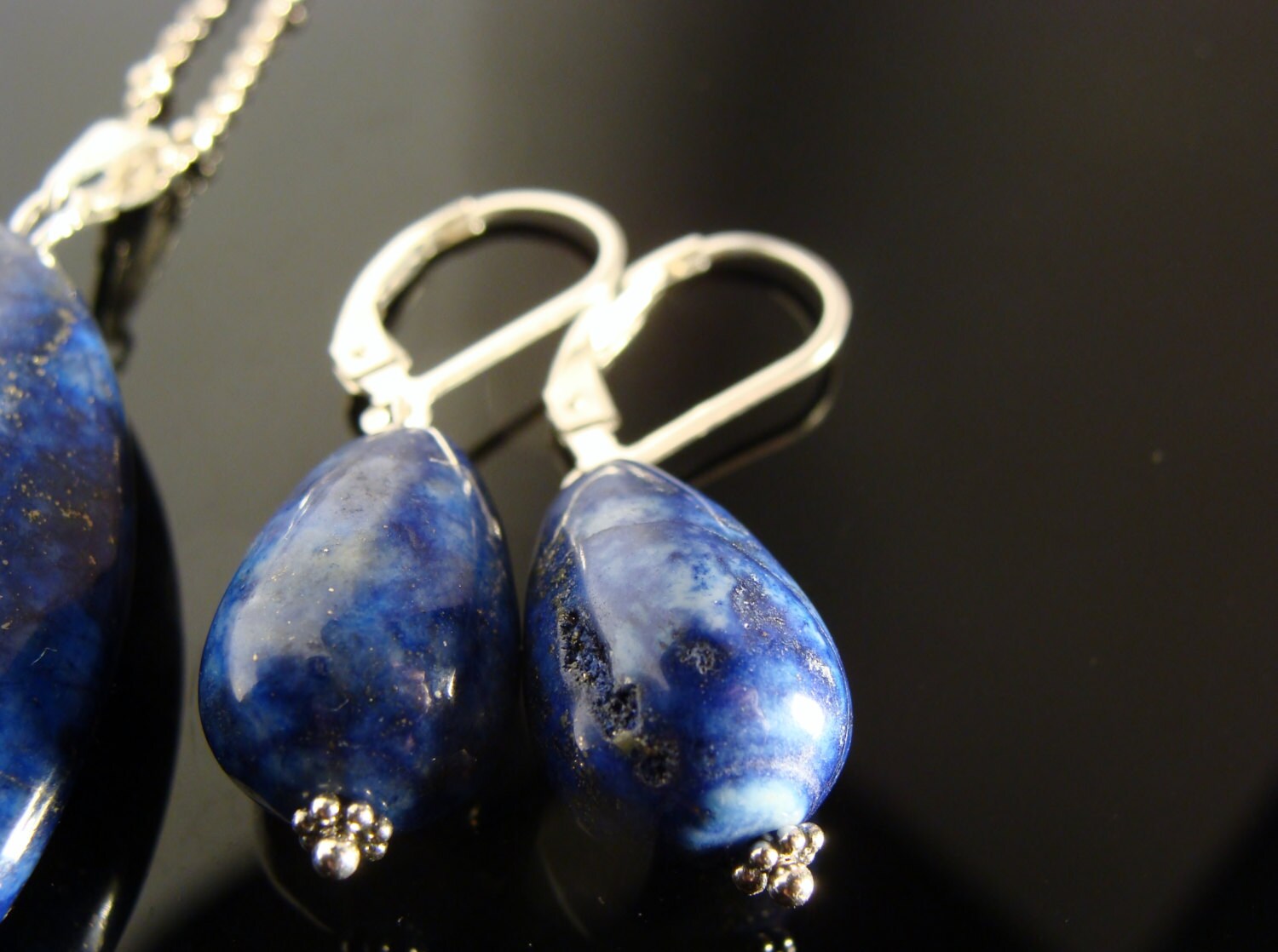 SilverStarJewel 925 Massives Silber Marineblau 15 X 20 Mm Lapislazuli