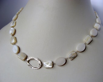 Mother of Pearl Sterling Silver Necklace  Gift