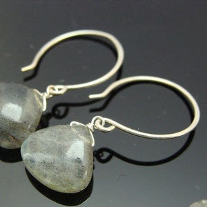 Set echte flash labradoriet ketting en oorbellen · 925 sterlingzilveren sieradenset · iriserende edelsteen cadeau voor haar afbeelding 3