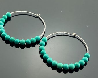 Türkis Ohrringe • 925 Sterling Silber • Grüner Edelstein Schmuck • Dezember Geburtsstein