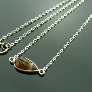 Light Brown Tourmaline Leaf Necklace · Carved Gemstone in Bezel Set Sterling Silver · Nature Pendant · Handmade Gift for Her image 2
