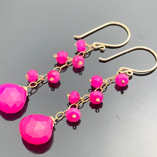 Hot Pink Earrings Etsy