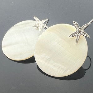 Shell Pearl Starfish Earrings · 925 Sterling Silver · Beach Jewelry · Nautical Gift · Ocean Lover · Handmade Coastal Dangles