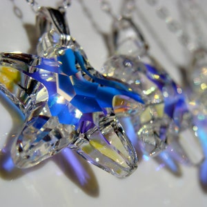 Starfish Swarovski Crystal AB Sterling Silver Necklace  Gift