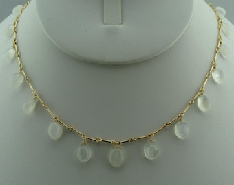Rainbow Moonstone Jewelry Set · 14K Gold Filled Necklace & Earrings · June Birthstone Gift · Dainty Bridal or Anniversary Set