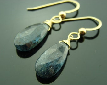 Moss Kyanite 14K Gold Earrings  Gift