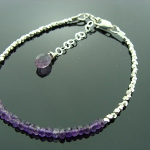 Armband met gearceerde amethist · 925 sterlingzilver · geboortesteen februari · Ombre paarse edelsteensieraden · Cadeau voor haar