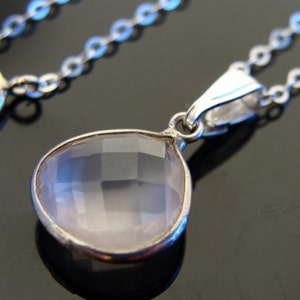 Rose Quartz Pendant · Bezel Set Stone · 925 Sterling Silver · Dainty Pink Jewelry · Healing Crystal Gift · Necklace for Her