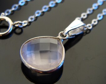 Collier Main Quartz Druzy Grappe Cristal - Argent Sterling 925 - 20 Pouces - Neuf Fait Main