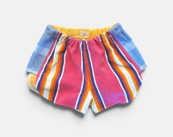 Retro Sporty Towel Shorts Size S  (Pink Stripe)