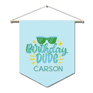 Personalized Birthday Pennant Banner | Custom Name Party Decor | Carson