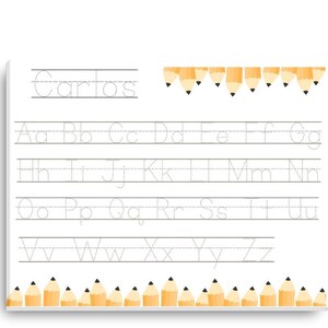Personalized Handwriting Practice Pad for Kids | 8.5x11 Tracing Pad | Learn to Write Name | Educational Penmanship Pad Carlos