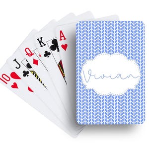 Herringbone Periwinkle Playing Cards | Custom Card Decks | Personalized Playing Cards | Party Favors | Customized Games | Adult Poker Cards