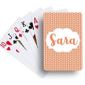 Herringbone Coral Playing Cards | Custom Card Decks | Personalized Playing Cards | Party Favors | Customized Games | Adult Poker Card Games