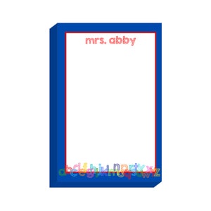 ABC Letters Personalized Teacher Notepad | Custom Teacher Note Pad | Teacher Stationery | Custom Teacher Gift | Teacher Appreciation Gift