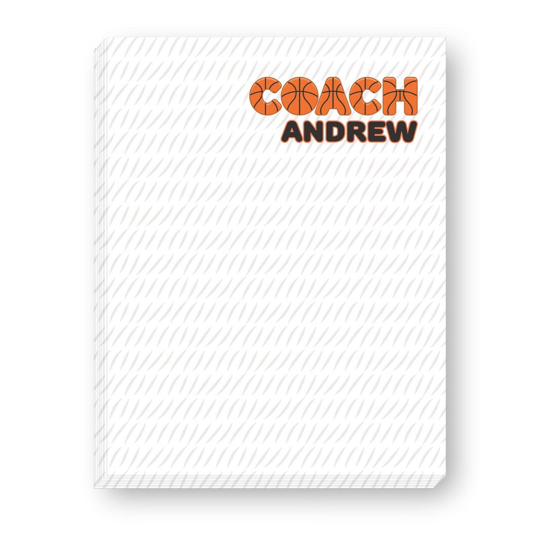 Personalized Basketball Coach Large Notepad | Teacher Gift | School ...
