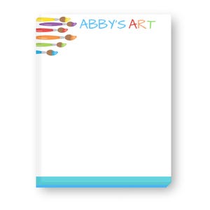Color Brushes Art Drawing Pad | Kids Gift | Custom Gift | Printed Notepad
