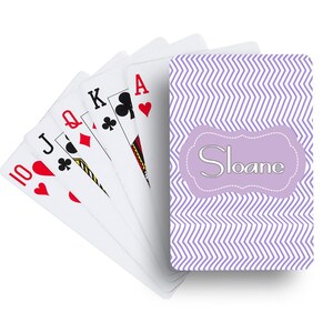 Monochromatic Chevron Lavender Playing Cards | Custom Card Decks | Personalized Playing Cards | Party Favors | Customized Games | Poker Card