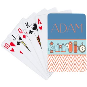Cartes à jouer à chevrons Camp Gear | Cartes à jouer personnalisées