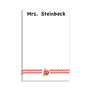 Apple Chevron Personalized Teacher Notepad | Custom Teacher Note Pad | Teacher Stationery | Custom Teacher Gift | Teacher Appreciation Gift