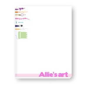 Artist Supplies Pink Art Drawing Pad | Kids Gift | Custom Gift | Printed Notepad