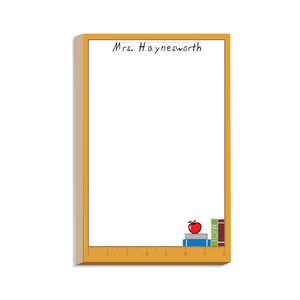 Apple Ruler Personalized Teacher Notepad | Custom Teacher Note Pad | Teacher Stationery | Custom Teacher Gift | Teacher Appreciation | Memo