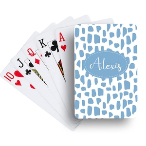 Cheetah Blue Playing Cards  | Custom Card Decks | Personalized Playing Cards | Party Favors | Customized Games | Adult Card Game | Gifts