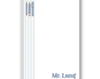 Personalized Pens Teacher Notepad | Teacher Gift | School Supplies | Classroom Desk Stationery