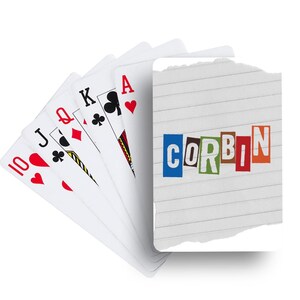 Torn Letters Playing Cards | Custom Card Decks | Personalized Playing Cards | Party Favors | Customized Games |