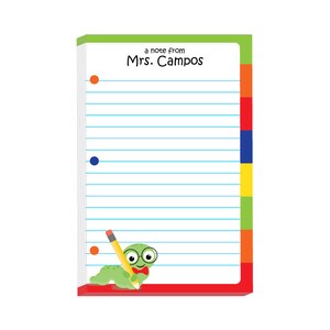 Noteworm Personalized Teacher Notepad | Custom Teacher Note Pad | Teacher Stationery | Custom Teacher Gift | Teacher Appreciation Gift |Memo