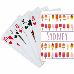 Cartes à jouer Camp de sucettes glacées | Jeu de cartes personnalisé | Cartes à jouer personnalisées pour enfants | Cadeaux pour fête | Jeux personnalisés | Monogrammé