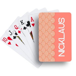 Scallop Orange Playing Cards | Custom Card Decks | Personalized Playing Cards | Party Favors | Customized Games | Adult Poker Card Game Gift