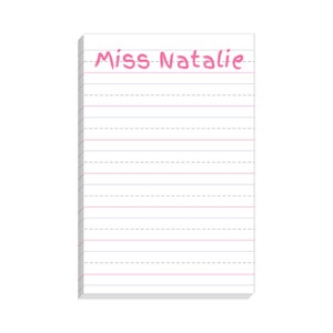 Kinder Stripes Personalized Teacher Notepad | Custom Teacher Note Pad | Teacher Stationery | Custom Teacher Gift | Teacher Appreciation Gift