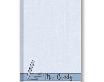 Personalized Ink Pen Teachers Notepad | Teacher Gift | School Supplies | Classroom Desk Stationery