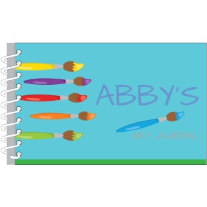 Color Brushes Personalized Art Journal | Custom Sketch Book | Monogrammed Sketchbook | Personalized Kids Gift | Kids Journal | Drawing Pad