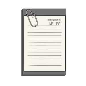 Clipped Note Personalized Teacher Notepad | Custom Teacher Note Pad | Teacher Stationery | Custom Teacher Gift | Teacher Appreciation