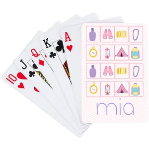 Cartes à jouer pastel avec équipement de camp | Cartes à jouer personnalisées