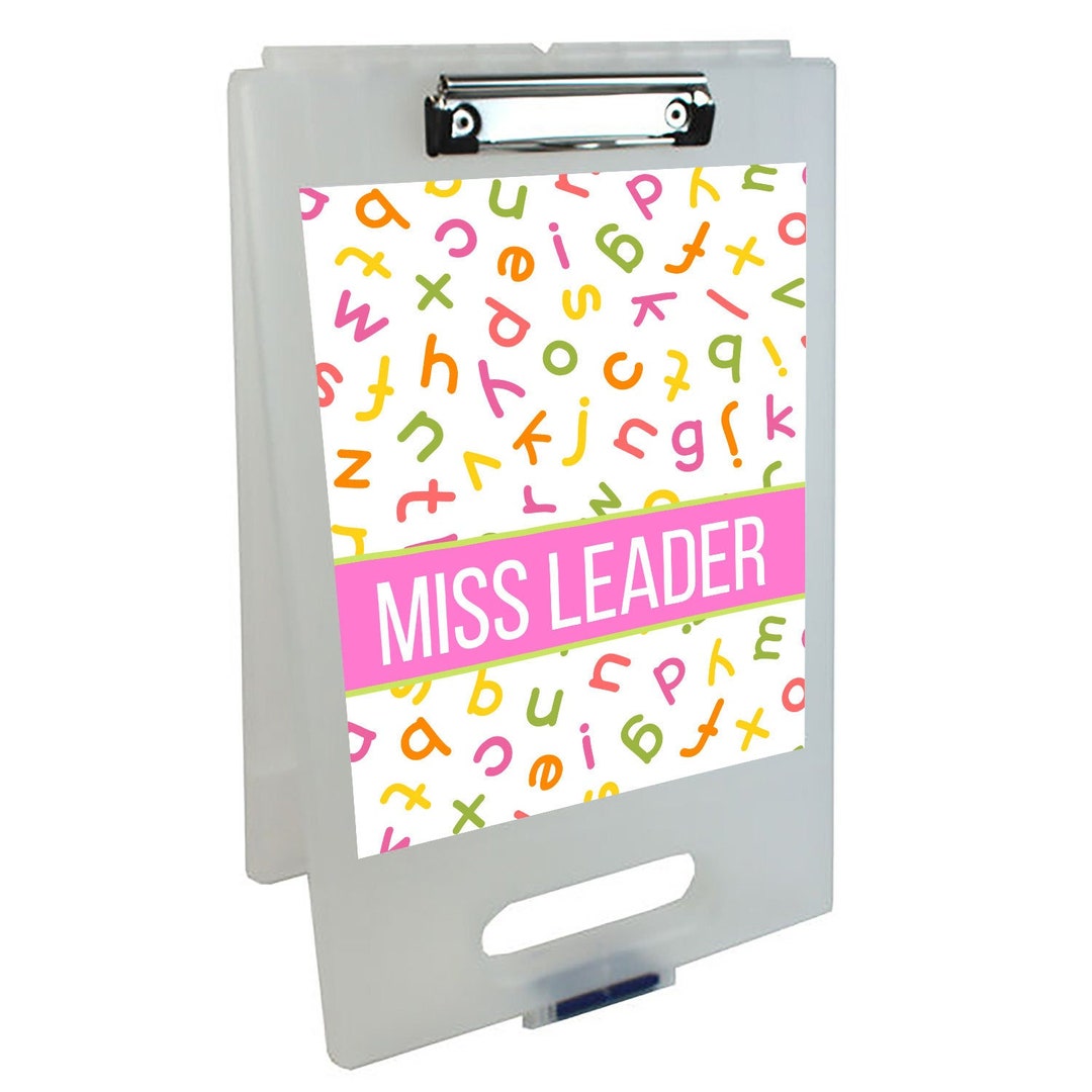 Neon Letters Clipboard Storage Case Customized Teacher Clipboards