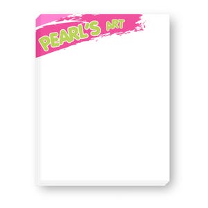 Paint Streaks Pink Art Drawing Pad | Kids Gift | Custom Gift | Printed Notepad