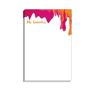 Paint Drops Personalized Teacher Notepad | Custom Teacher Note Pad | Teacher Stationery | Custom Teacher Gift | Teacher Appreciation Gifts