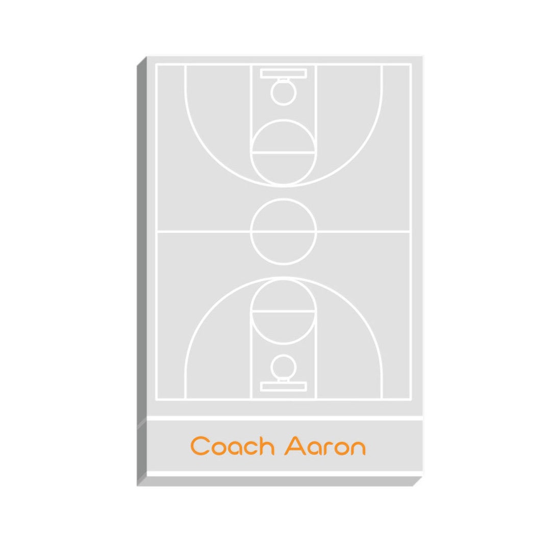 Basketball Court Coach Notepad Personalized Coach Gift Etsy