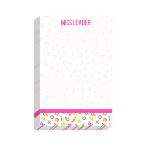 Neon Letters Personalized Teacher Notepad | Custom Teacher Note Pad | Teacher Stationery | Custom Teacher Gift | Teacher Appreciation Gifts