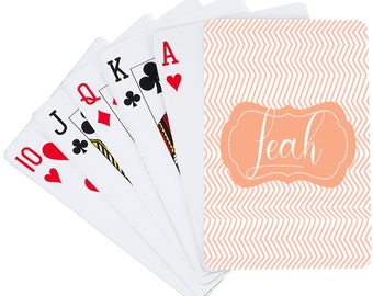 Monochromatic Chevron Orange Playing Cards | Custom Card Decks | Personalized Playing Cards | Party Favors | Customized Games | Poker Cards