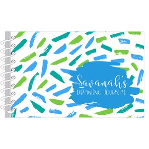 Strokes Art Personalized Art Journal | Custom Sketch Book | Monogrammed Sketchbook | Personalized Kids Gift | Kids Journal | Drawing Pad