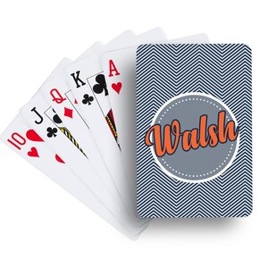 Chevron Navy Playing Cards | Custom Card Decks | Personalized Playing Cards | Party Favors | Customized Games | Adult Card Game | Gifts