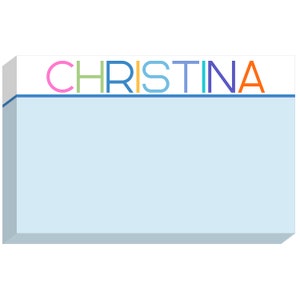 Letters Blue Chunky Pad | Custom Note Pad | Custom Printed Notepads | Monogrammed Memo Pads | Personalized Pads | Customized Note Paper