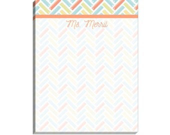 Ruler Herringbone Large Notepad | Teacher Appreciation Gift | Custom Printed Notepad | Monogrammed Teacher Gift | Custom Teacher Gift | Memo